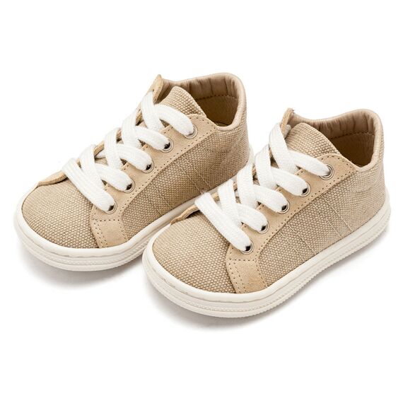 Babywalker Δετά Σνίκερς BS3087 Μπεζ - Βαπτιστικό Παπούτσι για Αγόρι στο Oneirokosmos