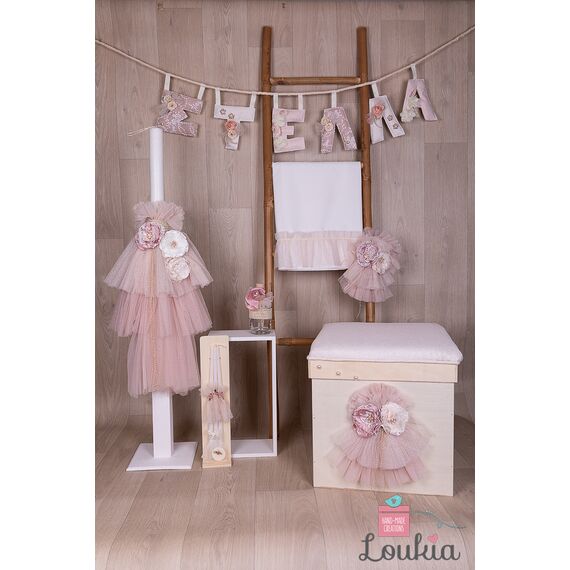 Loukia Χειροποίητο Σετ Βάπτισης  Λουλούδια για Κορίτσι VAP601L - Για Κορίτσι στο Oneirokosmos