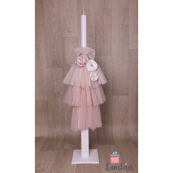 Loukia Χειροποίητο Σετ Βάπτισης  Λουλούδια για Κορίτσι VAP601L - Για Κορίτσι στο Oneirokosmos