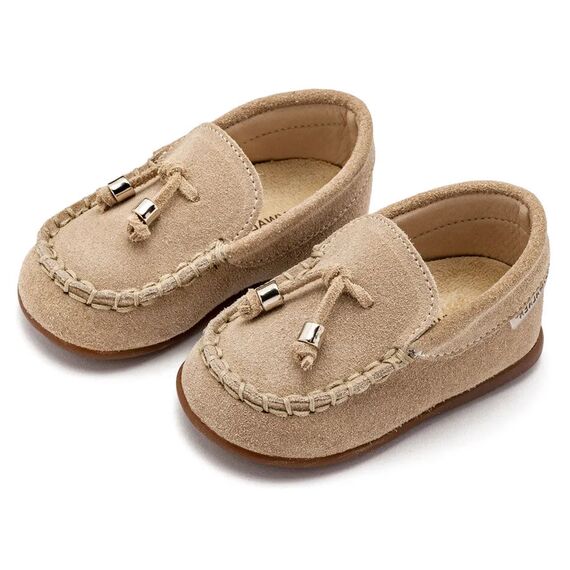 Babywalker Καστόρινο Δετό Loafer PRI2121 Μπεζ - Βαπτιστικό Παπούτσι για Αγόρι στο Oneirokosmos