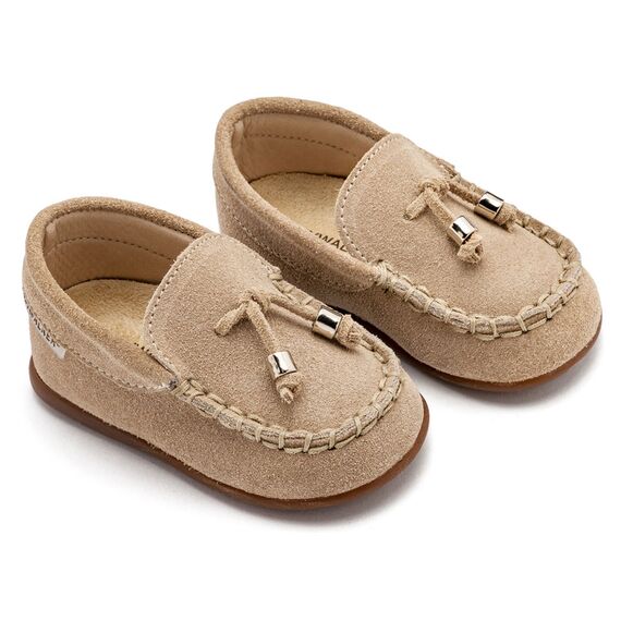 Babywalker Καστόρινο Δετό Loafer PRI2121 Μπεζ - Βαπτιστικό Παπούτσι για Αγόρι στο Oneirokosmos