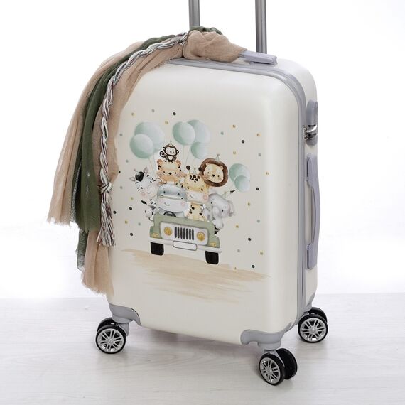 Bellissimo Σετ Βάπτισης με Θέμα Σαφάρι σε εκτυπωμένη βαλίτσα  ΣΚΒ-2452 - Για Αγόρι στο Oneirokosmos