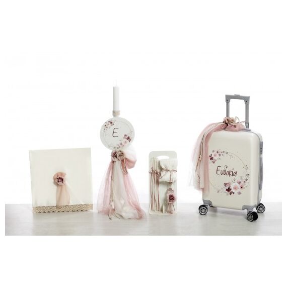 Bellissimo Σετ Βάπτισης με Θέμα Λουλούδια  ΣΚΒ-2451 - Για Κορίτσι στο Oneirokosmos