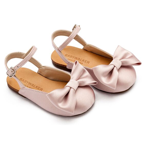 Babywalker Γαλλικό Σαμπό με Σατέν Φιόγκο  BW4855 Ροζ - Βαπτιστικό Παπούτσι για Αγόρι στο Oneirokosmos