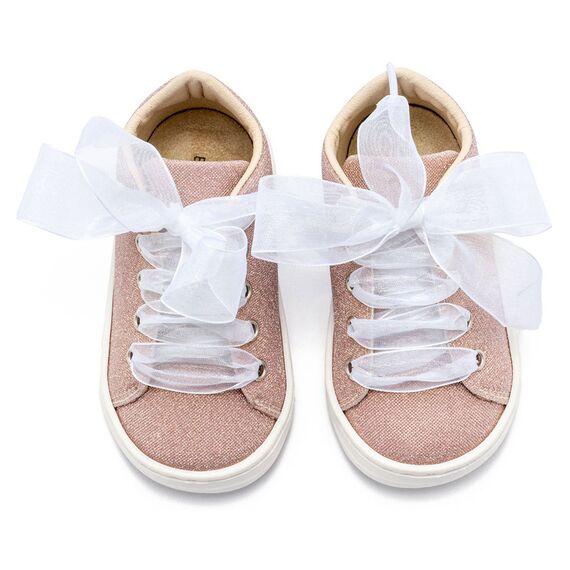 Babywalker Sneaker απο Ύφασμα και Δέσιμο Κορδέλα BW4864 Ροζ - Βαπτιστικό Παπούτσι για Κορίτσι στο Oneirokosmos
