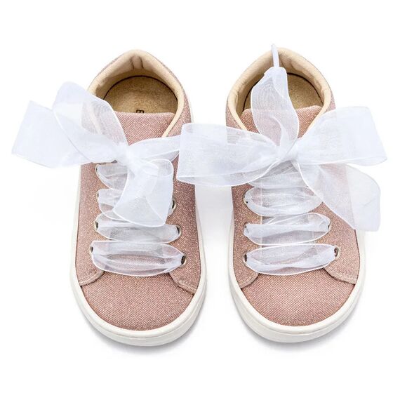 Babywalker Sneaker απο Ύφασμα και Δέσιμο Κορδέλα BW4864 Ροζ - Βαπτιστικό Παπούτσι για Κορίτσι στο Oneirokosmos