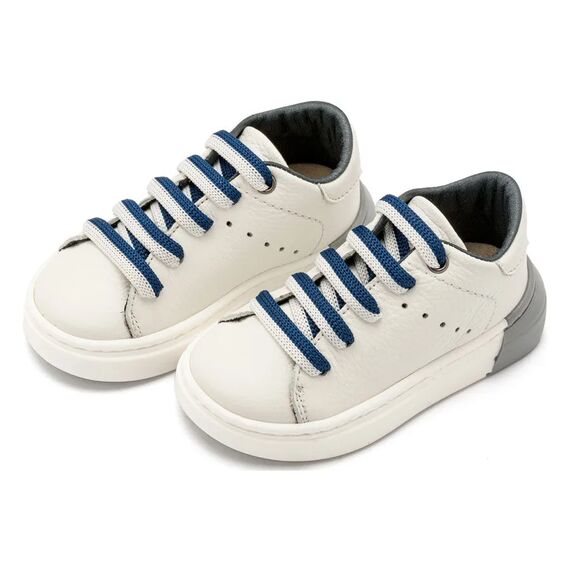 Babywalker Δετό Sneaker με Δίχρωμο Κορδόνι EXC5294 Λευκό Μπλε - Βαπτιστικό Παπούτσι για Αγόρι στο Oneirokosmos