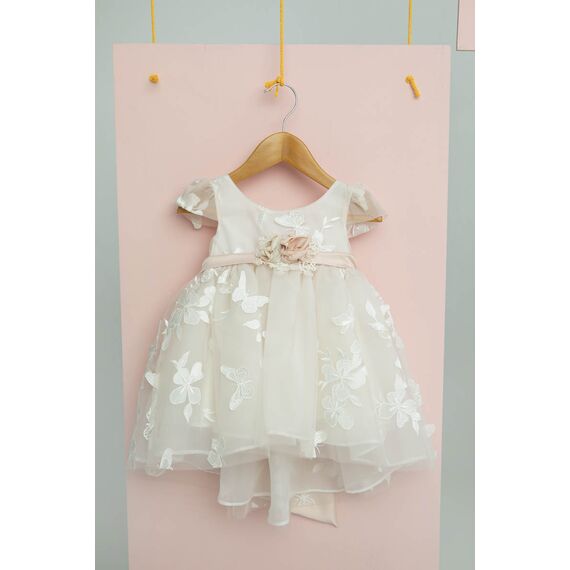 Bambolino: Evdokia Βαπτιστικό ρούχο για κορίτσι 1608 - Ρούχα Βάπτισης για Κορίτσι στο Oneirokosmos
