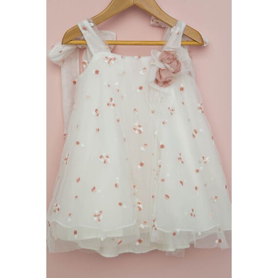 Bambolino: Stefania Βαπτιστικό ρούχο για κορίτσι 1627 - Ρούχα Βάπτισης για Κορίτσι στο Oneirokosmos