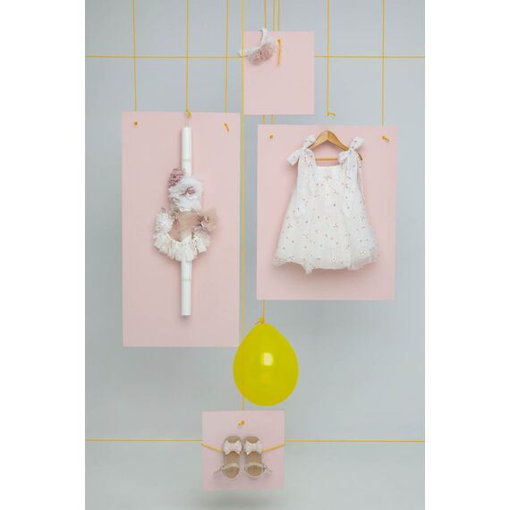 Bambolino: Stefania Βαπτιστικό ρούχο για κορίτσι 1627 - Ρούχα Βάπτισης για Κορίτσι στο Oneirokosmos