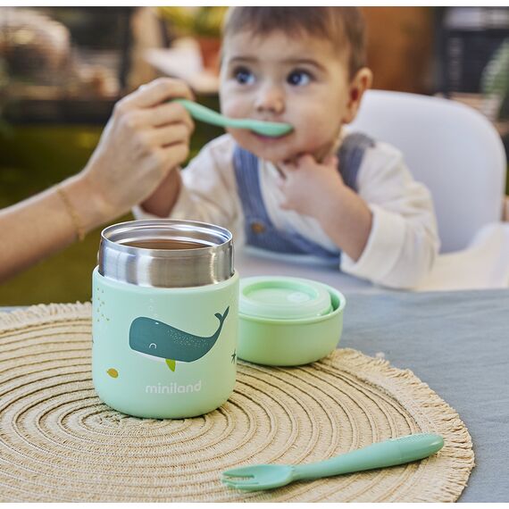 Miniland Food Thermos Mini 280ml Whale 89617 - Θερμός & Ισοθερμικά Προϊόντα στο Oneirokosmos
