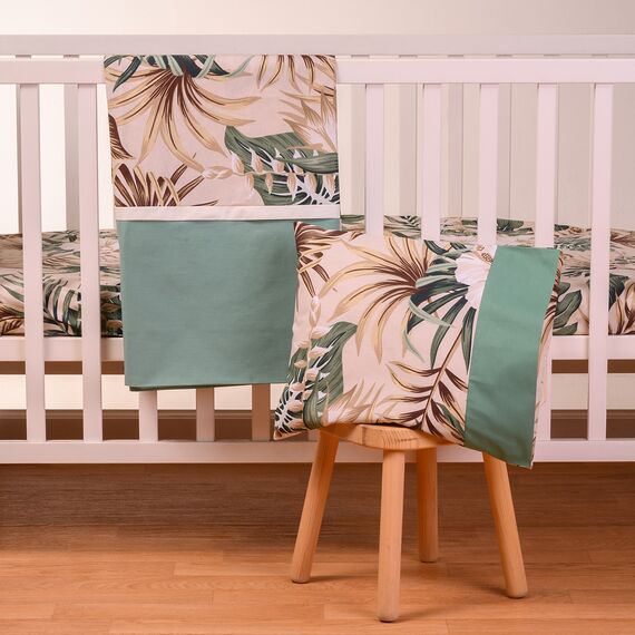 ABO Σετ Σεντόνια 3τμχ 70*140 Tropical Leaves 2883-830 - Σεντόνια Κούνιας στο Oneirokosmos