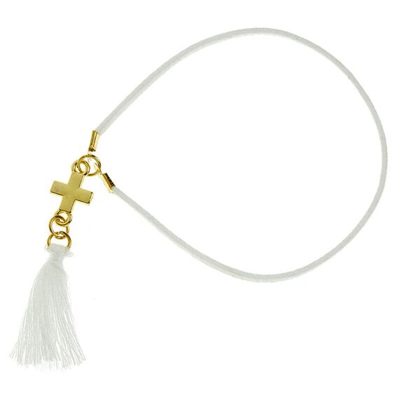 Nuovavita Μαρτυρικό Βραχιόλι Δερματάκι με Σταυρό NU2305 Φυσικό/Ροζ/Μπλε Μαρίν/Λευκό 50τμχ. - Για Κορίτσι στο Oneirokosmos