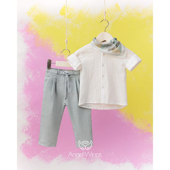 Angel Wings Βαπτιστικό Ρούχο για Αγόρι Silvio Σχέδιο 207 - Ρούχα Βάπτισης για Αγόρι στο Oneirokosmos