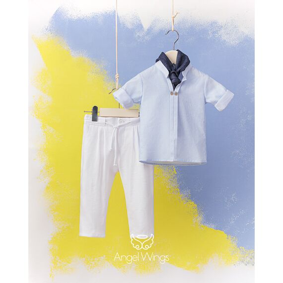 Angel Wings Βαπτιστικό Ρούχο για Αγόρι Giorgio Σχέδιο 208 - Ρούχα Βάπτισης για Αγόρι στο Oneirokosmos