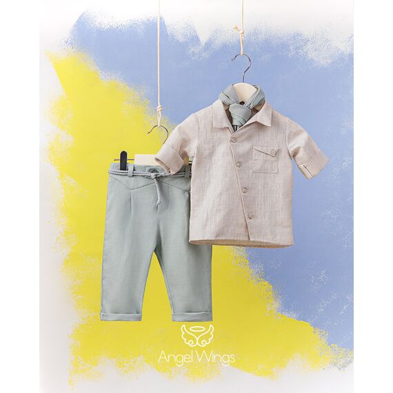 Angel Wings Βαπτιστικό Ρούχο για Αγόρι Simon Σχέδιο 213 - Ρούχα Βάπτισης για Αγόρι στο Oneirokosmos