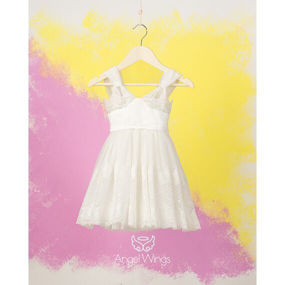 Angel Wings Βαπτιστικό Ρούχο για Κορίτσι Mimoza Σχέδιο 278 - Ρούχα Βάπτισης για Κορίτσι στο Oneirokosmos