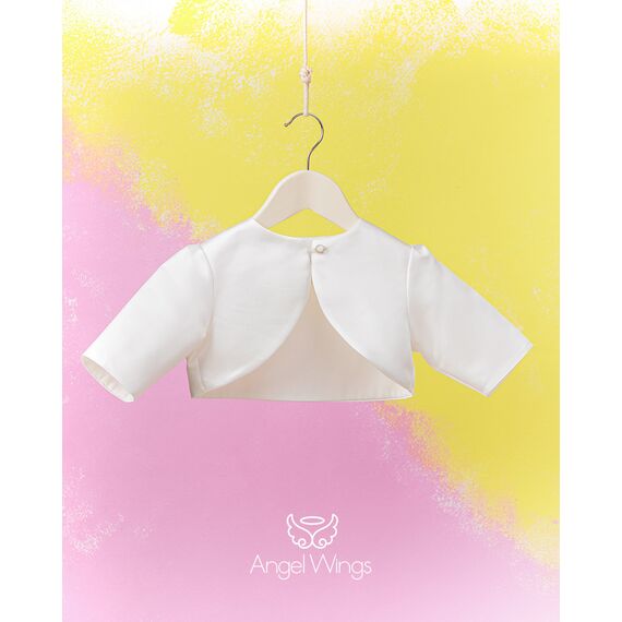 Angel Wings Βαπτιστικό Μπολερό Rasmir για Κορίτσι "Bo Ploom" Σχέδιο 281 - Ρούχα Βάπτισης για Κορίτσι στο Oneirokosmos