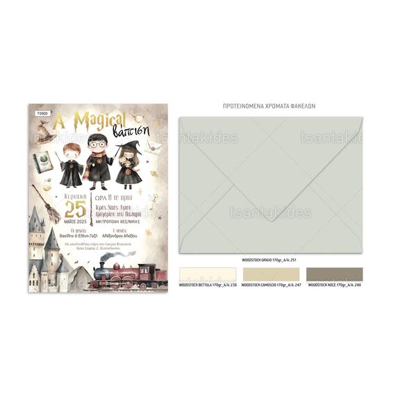 Tsantakides Προσκλητήριο Βάπτισης Harry Potter για Αγόρι 920 - Προσκλητήρια Βάπτισης για Αγόρι  στο Oneirokosmos