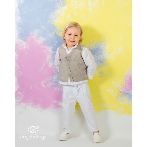 Angel Wings Βαπτιστικά Ρούχα για Αγόρι Αχιλλέας Σχέδιο 221 - Ρούχα Βάπτισης για Αγόρι στο Oneirokosmos