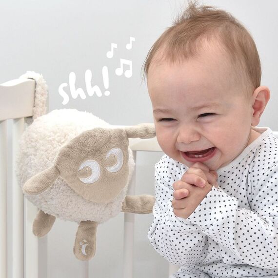 Ewan το προβατάκι DELUXE: Επαναφορτιζόμενο Βοήθημα Ύπνου με αισθητήρα κλάματος και φως  Μπεζ  EW821269 - Παιχνίδια στο Oneirokosmos