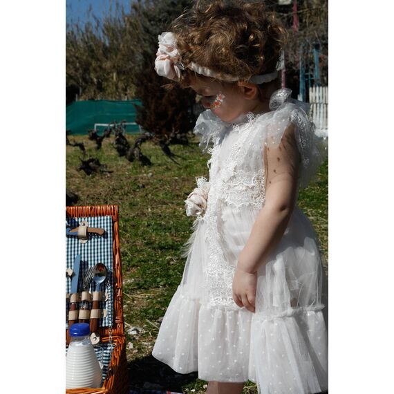 Bambolino: Ilektra Βαπτιστικό ρούχο για κορίτσι 1614 - Ρούχα Βάπτισης για Κορίτσι στο Oneirokosmos