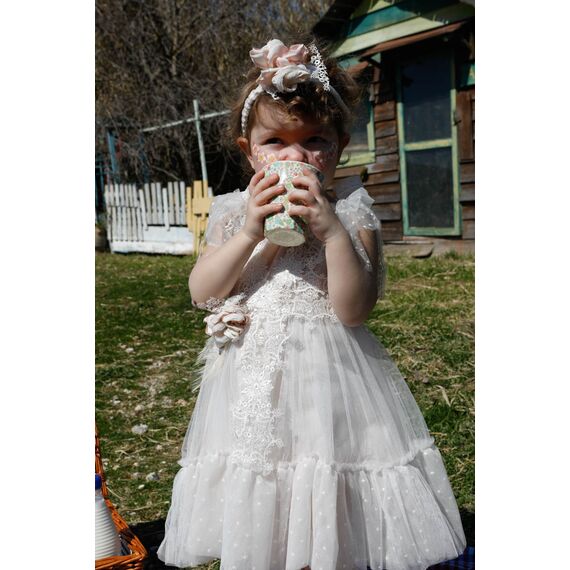 Bambolino: Ilektra Βαπτιστικό ρούχο για κορίτσι 1614 - Ρούχα Βάπτισης για Κορίτσι στο Oneirokosmos