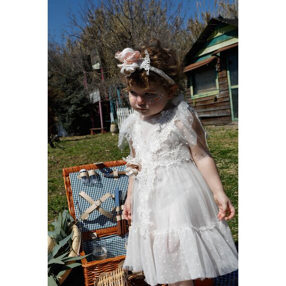 Bambolino: Ilektra Βαπτιστικό ρούχο για κορίτσι 1614 - Ρούχα Βάπτισης για Κορίτσι στο Oneirokosmos