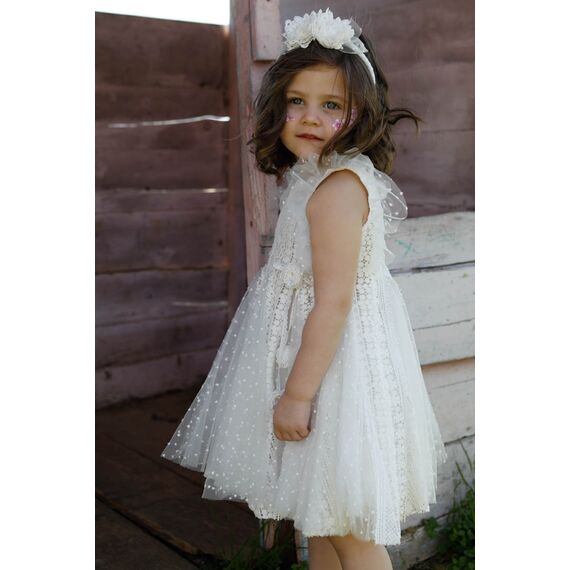 Bambolino: Lamprini Βαπτιστικό ρούχο για κορίτσι 1620 - Ρούχα Βάπτισης για Κορίτσι στο Oneirokosmos