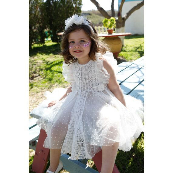 Bambolino: Lamprini Βαπτιστικό ρούχο για κορίτσι 1620 - Ρούχα Βάπτισης για Κορίτσι στο Oneirokosmos