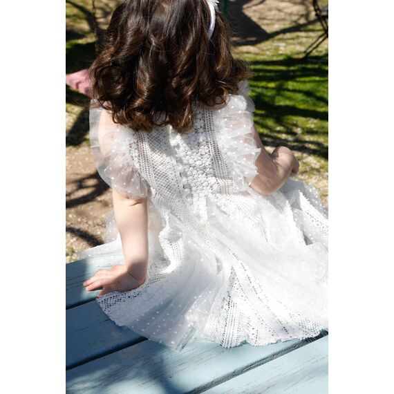 Bambolino: Lamprini Βαπτιστικό ρούχο για κορίτσι 1620 - Ρούχα Βάπτισης για Κορίτσι στο Oneirokosmos