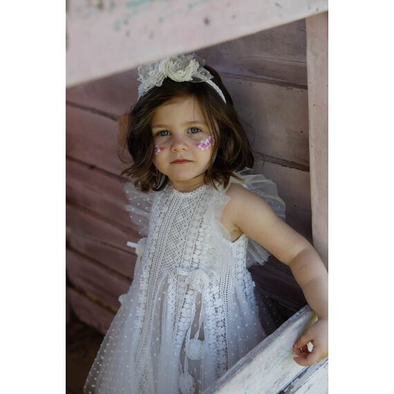 Bambolino: Lamprini Βαπτιστικό ρούχο για κορίτσι 1620 - Ρούχα Βάπτισης για Κορίτσι στο Oneirokosmos