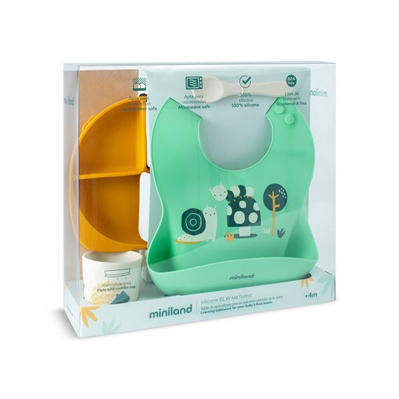 Miniland BLW Σετ Φαγητού Σιλικόνης Garden ML89638 - Σετ Φαγητού, Μπολάκια, Πιατάκια Φαγητού στο Oneirokosmos