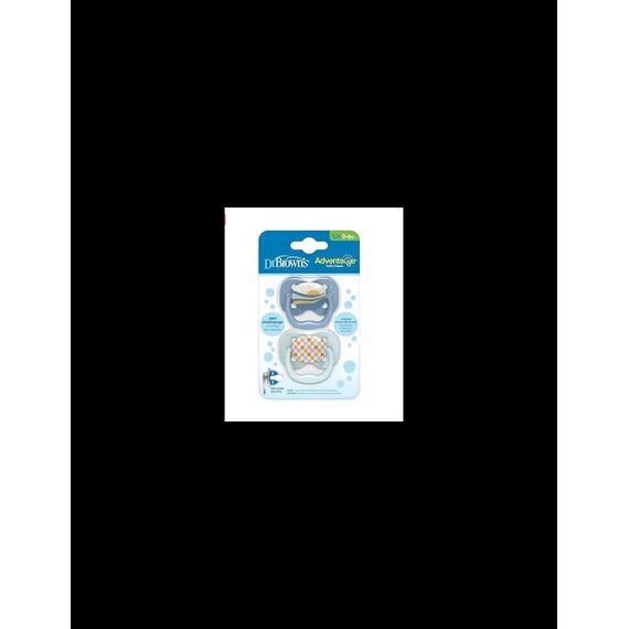 Dr. Brown's Advantage Σιλικόνης πιπίλα  Μπλε-Γαλάζιο 0-6m 2τμχ PA12002 - Πιπίλες στο Oneirokosmos