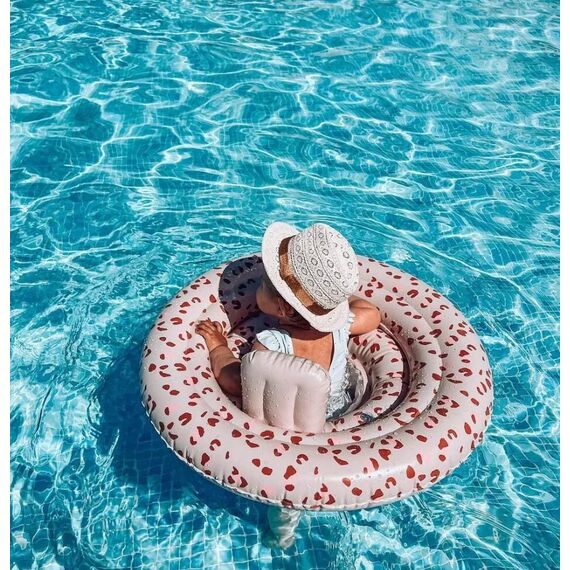 Swim Essentials: Παιδικό σωσίβιο με κάθισμα 69εκ για μωρά από 0-1 ετών "Old Pink Leopard" SWE-2020SE459 - Θάλασσα & Πισίνα στο Oneirokosmos