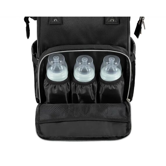 Kikkaboo Τσάντα Αλλαξιέρα Siena Black & Silver 31108020111 - Τσάντες - Αλλαξιέρες στο Oneirokosmos