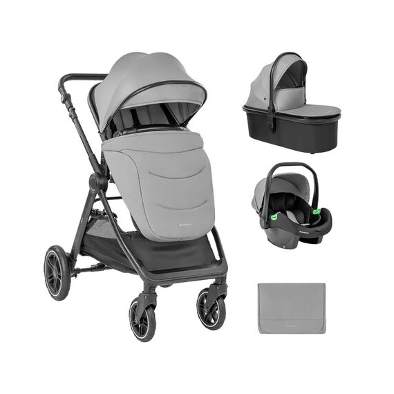 Kikka Boo Πολυκαρότσι 3 in 1 with Carrycot Ava Grey 31001010062 - Πολυκαρότσια, Συστήματα Μεταφοράς στο Oneirokosmos