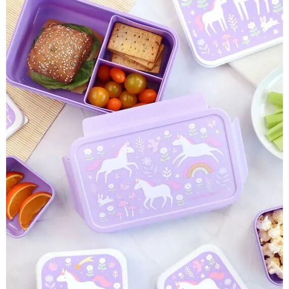 A Little Lovely Company Δοχείο φαγητού Bento με χωρίσματα- 1,2 L- Unicorn Dreams BBUDPU70 - Σετ Φαγητού, Μπολάκια, Πιατάκια Φαγητού στο Oneirokosmos