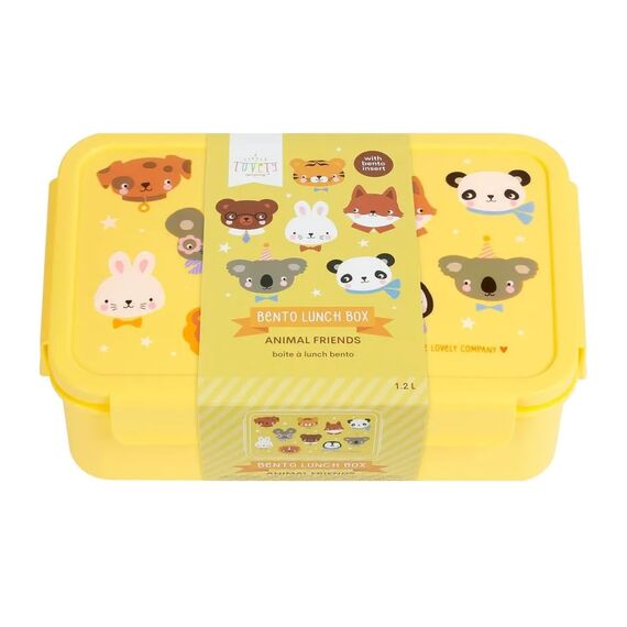 A Little Lovely Company Δοχείο φαγητού Bento με χωρίσματα- 1,2 L- Animals Friends BBAFYE77 - Σετ Φαγητού, Μπολάκια, Πιατάκια Φαγητού στο Oneirokosmos