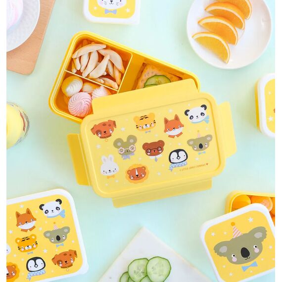 A Little Lovely Company Δοχείο φαγητού Bento με χωρίσματα- 1,2 L- Animals Friends BBAFYE77 - Σετ Φαγητού, Μπολάκια, Πιατάκια Φαγητού στο Oneirokosmos