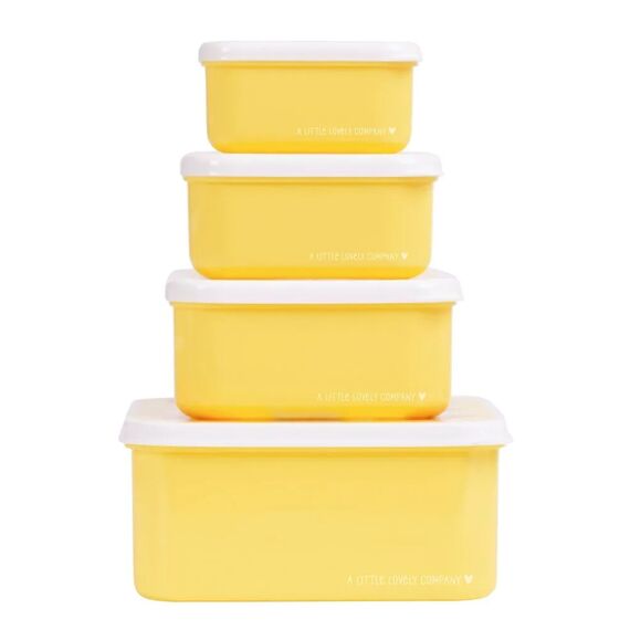 A Little Lovely Company Σετ 4 Δοχεία Φαγητού Lunch & Snack Box Animal Friends SBSEAF81 - Σετ Φαγητού, Μπολάκια, Πιατάκια Φαγητού στο Oneirokosmos