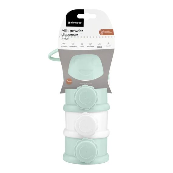 Kikka Boo Δοχείο για σκόνη Γάλακτος 3 θέσεων Milk powder dispenser Mint 31302040085 - Μπιμπερό στο Oneirokosmos