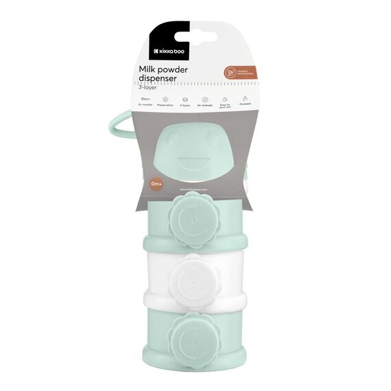 Kikka Boo Δοχείο για σκόνη Γάλακτος 3 θέσεων Milk powder dispenser Mint 31302040085 - Μπιμπερό στο Oneirokosmos