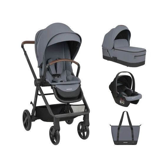 Kikka Boo Πολυκαρότσι 3 in 1 with Carrycot Mia Grey 31001010264 - Πολυκαρότσια, Συστήματα Μεταφοράς στο Oneirokosmos
