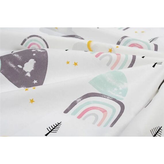 Dimcol Πάνα Αγκαλιάς Χασέ Cotton 100% 80x80 εκ. Rainbow 575 White-Pink - Πάνες-Λαβέτες-Σελτέδες στο Oneirokosmos