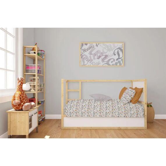 Dimcol Σετ Βρεφικά Σεντόνια Κούνιας 3τμχ 100% Cotton Bebe Fox 527 120X160 Grey - Σεντόνια Κούνιας στο Oneirokosmos