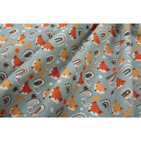 Dimcol Πάνα Αγκαλιάς Χασέ Cotton 100% 80x80 εκ. Fox 528 Pale Cyan - Πάνες-Λαβέτες-Σελτέδες στο Oneirokosmos