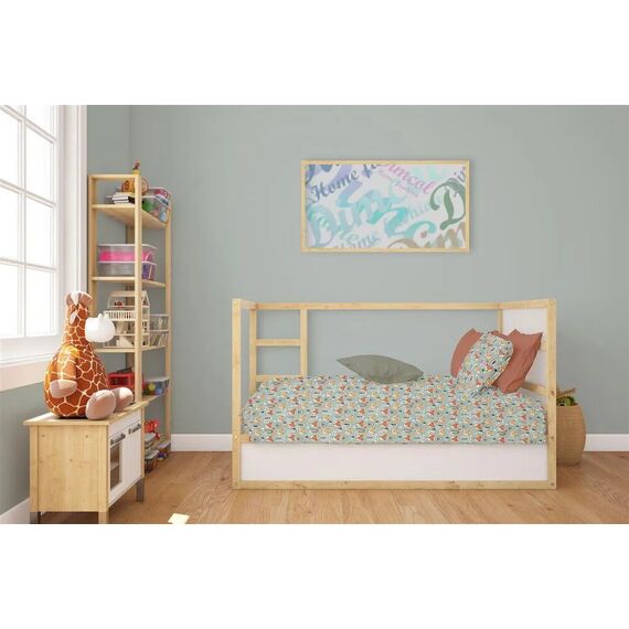 Dimcol Σετ Βρεφικά Σεντόνια Κούνιας 3τμχ 100% Cotton Bebe Fox 528  120X160  Pale Cyan - Σεντόνια Κούνιας στο Oneirokosmos