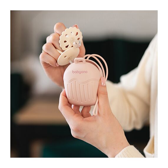 BabyOno Θήκη πιπίλας σιλικόνης - Ροζ BN1656/02 - Πιπίλες στο Oneirokosmos