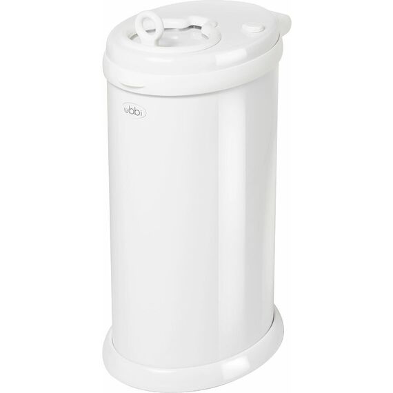 Ubbi: Κάδος για πάνες από ατσάλι με κλειδαριά ασφαλείας White UB-10000 - Προϊόντα υγιεινής φροντίδας στο Oneirokosmos